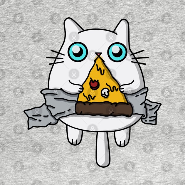 DUCKTAPED PIZZA CAT - CUTE KAWAII PIZZA CAT by kurokitsune